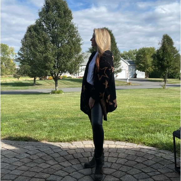 NWOT Pol Star Print Drape Cardigan - Picture 6 of 8